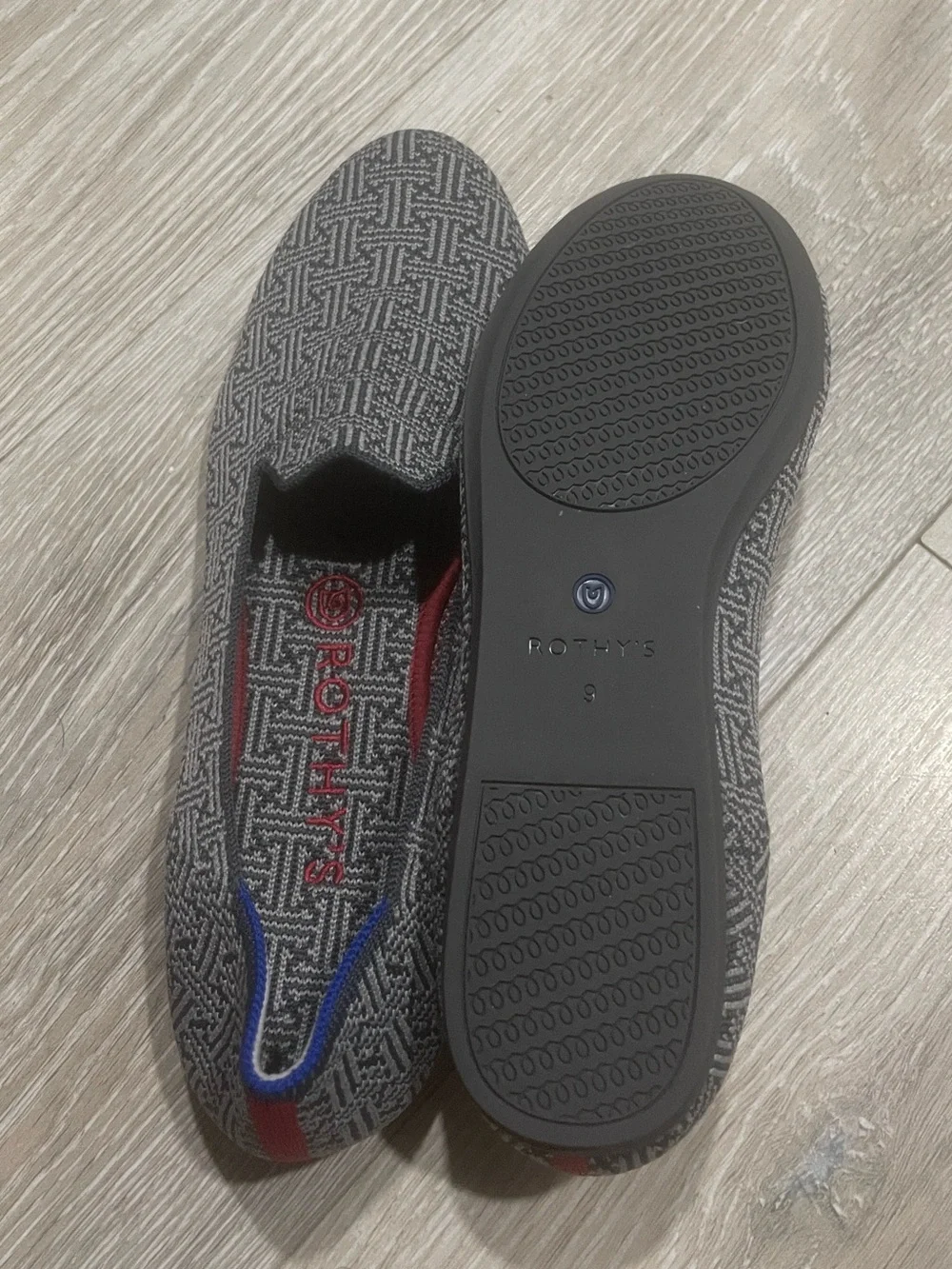 Rothy's size 9 Grid gray charcoal woman's Loafers